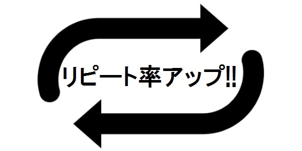 リピート、再来率を上げるために！！