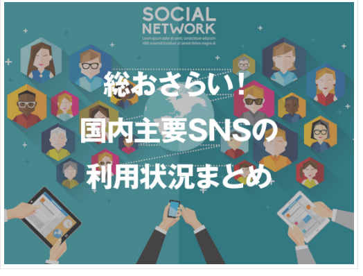 引用：『総おさらい！国内主要SNSの利用状況まとめ（Facebook・Twitter・インスタグラム・Snapchat）』よりhttps://ferret-plus.com/4472